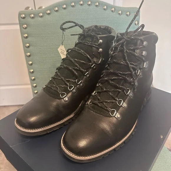 Cole Haan Black Leather Boots - Picture 1 of 3